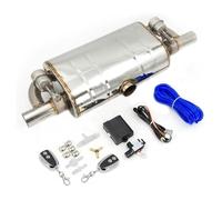 Coche Escape Cola Silenciadores Escape Eléctricos Válvulas Variables Automóvil Botón Control Remoto Acero Inoxidable Forma T Una Entrada Dos Salidas(76MM with remote)