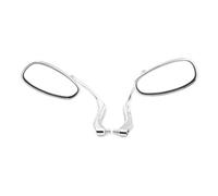 coche Espejo Retrovisor Ovalado Con Extremo Manillar Retro Cromado Motocicleta Para Mondial HPS 125 300 Accesorios(Cromo)