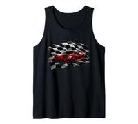 Coche exótico Rojo de Carreras Turbo Flag Race Niños Niños Hombres Camiseta sin Mangas