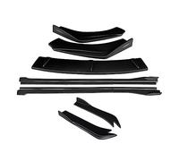 Coche Faldones Laterales Separadores Parachoques Delantero Coche Kit Carrocería Labios Extensiones Faldas Laterales Alerón Ángulo Envoltura Trasera ABS para A7(Negro Mate)