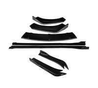 Coche Faldones Laterales Separadores Parachoques Delantero Kit Carrocería Labios Extensiones Faldones Laterales Alerón Ángulo Envoltura para VW para Passat(Gloss Black)