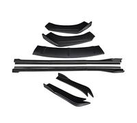 Coche Faldones Laterales Separadores Parachoques Delantero Kit Carrocería Labios Extensiones Faldones Laterales Alerón Ángulo Envoltura para VW para Passat(Negro Mate)