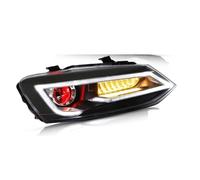 Coche Faros Delanteros Compatible Con VW Para Polo 2011 2012 2013 2014 2015 2016 2017 2018 Faros Delanteros DRL Haz Xenón Lámpara Señal Lámpara Cabeza Luz Conducción(Right with Demon eyes)
