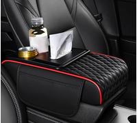 Coche Funda Consola Central Reposabrazos para Aston Martin Valhalla 2023 2024 2025 2026, Cuero Impermeable Cojín Apoyabrazos Alfombrilla Protector Accesorios,A-Black+Red