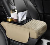Coche Funda Consola Central Reposabrazos para BMW M5 2000-2017 2018 2019 2020 2021 2022 2023 2024 2025 2026, Cuero Impermeable Cojín Apoyabrazos Alfombrilla Protector Accesorios,D-Beige