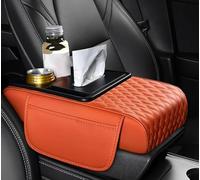 Coche Funda Consola Central Reposabrazos para Lamborghini Countach (LPI 800-4) 2021 2022 2023 2024 2025 2026, Cuero Impermeable Cojín Apoyabrazos Alfombrilla Protector Accesorios,E-Orange
