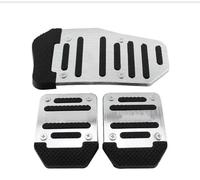 Coche Funda Para Pedal Reposapiés Freno Acelerador Cubiertas Pedal Universales Aluminio Para Transmisión Manual Antislizantes(Manual Silver Set)