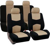 Coche Fundas Asientos para Ford KA RU8 2008 2009 2010 2011 2012 2013 2014 2015 2016, Tela Delanteros y Traseros Juegos De Cubreasientos Protección Protectores Accesorios,C-Beige