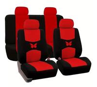 Coche Fundas Asientos para Suzuki Celerio Basic Club Comfort 2014-2022 2023 2024 2025, Tela Delanteros y Traseros Juegos De Cubreasientos Protección Protectores Accesorios,Red