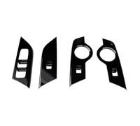Coche Interior Accesorios LHD Para Toyota Para CHR Para AX20 2023-2025 Control Elevación Ventana Cubierta Botón Interruptor Embellecedor ABS Interior Del Coche(Glossy Black)