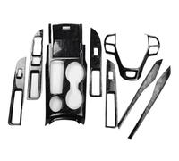Coche Interior Accesorios Para Ford Para Explorer 2013-2018 Cubiertas Interiores Fibra Carbono Panel Cambio Marchas Perilla Del Volante Pegatina Coche ABS Car Interior Sticker(BLACK BROWN)