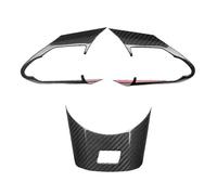 Coche Interior Accesorios Para Toyota Para Corolla GR 2023-2025 Fibra Carbono Tira Botones Para Volante Interior Embellecedor Cubierta Panel Inferior Car Interior Sticker(Glossy Carbon)