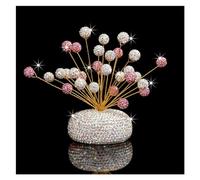 Coche Interior Ambientador Aire Para Coche Decoración Interior Coche Adorno Para Mujer Con Incrustaciones Diamantes Y Difusor Perfume Sabor Encantador Interiores Coche(Pink White)