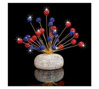 Coche Interior Ambientador Aire Para Coche Decoración Interior Coche Adorno Para Mujer Con Incrustaciones Diamantes Y Difusor Perfume Sabor Encantador Interiores Coche(Blue Red)