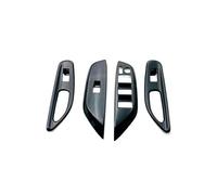 Coche Interior Decorativos Para Toyota Para Yaris Para Cross 2020-2023 Embellecedor De Interruptor De Ventana ABS Negro, Cubierta Del Marco Del Volante(Model D LHD)