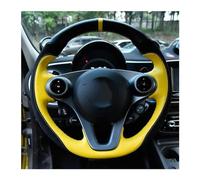 Coche Interior Para Smart 453 Para Fortwo Para Forfour Antideslizante Cosido A Mano Protector Para Volante Coche Interior(Black yellow)