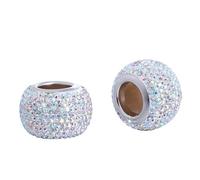 Coche Interior Universal Crystal Rhinestone Asiento Coche Reposacabezas Anillo Collares Decoración Encantos Diamante Bling Interior Coche(2PCS AB)