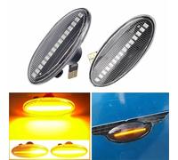 Coche Intermitentes Secuenciales 2 Luces LED Intermitentes Laterales Ámbar Dinámicas para Nissan para Qashqai, Dualis, Juke, March, Micra, Cube, Note X-Trail.(Dynamic Crystal)