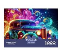 Coche Juego de Rompecabezas 1000 Piezas Coche de Carreras Colorido y Detallado Escena Un Gran Relleno Festivo para 10 Años y Más Juego de Rompecabezas para Toda la Familia para Mujeres, 52x38cm/s