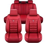 Coche Juegos Cubre Asientos Cuero para Volkswagen VW Taigo/Nivus/R-Line SUV 2020-pr, 5 Plazas Fundas de Asiento Todo Clima Impermeables Funda Protectora Asientos,C-Red