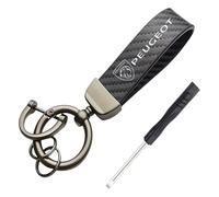 Coche Llavero para Peugeot Ion 2009-2020, Llavero de Metal con Logotipo de Peugeot Antipérdida Llaveros para Hombre y Mujer Accesorios de Coche,Carbon Fibre-B