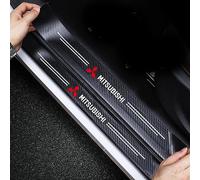 Coche Logotipo del kit protectores umbral puerta para Mitsubishi L200 2010-2015 Fibra Carbono Puerta Umbral Protector Pegatinas Antiarañazos Protección para Alféizar Puerta Cubre arañazos existentes