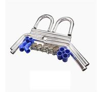 Coche Manguera Admisión Kit Tuberías Intercooler Turbo Aluminio Universal 2'' 51Mm 2,5'' 63Mm 3'' 76Mm + Mangueras Silicona + Abrazaderas Perno Tubería Aire Coche(51mm 2in blue)