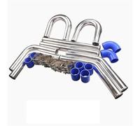 Coche Manguera Admisión Kit Tuberías Intercooler Turbo Aluminio Universal 2'' 51Mm 2,5'' 63Mm 3'' 76Mm + Mangueras Silicona + Abrazaderas Perno Tubería Aire Coche(63mm 2.5in blue)