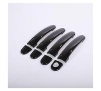 Coche Manija Puerta Exterior para Asiento para Ibiza 2009-2017 Cubiertas Cromadas Negras para Manija De Puerta De Coche Accesorios De Estilo De Coche Pegatinas(Black 1 Keyhole)