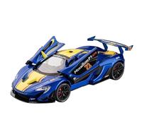 Coche Modelo a Escala 1:22 para McLaren P1 GTR Simulación Coche En Miniatura Aleación Luz Sonido Extraíble Todas Las Puertas Modelo Vehículo Que Puede Abrir Vehículos Réplica(Blue)