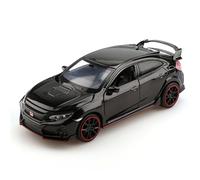 Coche Modelo a Escala 1:32 For Honda Civic Type-R Modelo Coche Aleación Fundida A Presión Modelo De Vehículo De Simulación En Miniatura Adornos Decorativos Vehículos Réplica(Black)