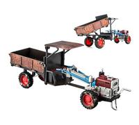 Coche modelo de tractor - Gadget de vehículo agrícola en miniatura, réplica de aleación de metal a escala 1:24, luces de juguete fundidas, exhibición coleccionable de música | Modelo de decoración par