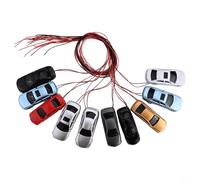 Coche modelo iluminado a escala de 10 piezas, escala HO 1:87-1:100 con cables y bombillas, 45 x 16 x 11 mm, adecuado para paisaje de diseño ferroviario H0/TT