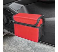 Coche Papeleras para Dacia Jogger 2022+, Auto Puerta Organizador Bolsillo Lateral Impermeables Duraderas Almacenamiento Interior Accesorios,with Lid-Red