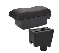 Coche Para N&issan Para Almera G15 Consola Central Coche Reposabrazos Caja De Almacenamiento Accesorios Interiores Accesorios(C1 Negro rojo Sin USB)
