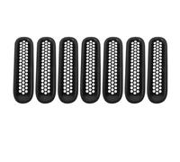 Coche Parrilla Para Jeep Para Wrangler JK JKU Y Ilimitado Para Rubicon Para Sahara Sports 07-2015 Insertos Parrilla JK Accesorios Insertos Parrilla Rejilla Frontal(Matte black 7QTY)