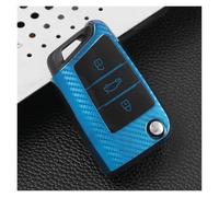 Coche Pegatinas Funda protectora de fibra carbono para llave coche, Para SEAT Para Ateca Para Leon Para FR 2 Para Ibiza Interior(Azul)