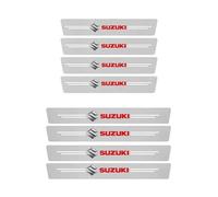 Coche Protectores de Placa de Umbral de Puerta para Suzuki Grand Vitara 2022 2023, Película Protectora Estribos Pegatinas Fibra Carbono AntiarañAzos Decoración Accesorios,Silver-8PCS