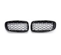 Coche Rejillas Frontales Radiador Estilo Coche Un Par Parrillas Delanteras Riñón Parrilla Diamante Para Serie 3 GT F34 328i 330i 335i 340i 2012-2019(Silver and Black)