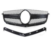 Coche Rejillas Frontales Radiador Para Benz W204 C63 Para AMG 2012 2013 2014 Rejilla Frontal Riñón Parachoques Delantero Coche Con Marco Cubierta Embellecedora Malla