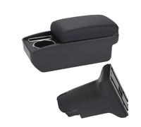 Coche Reposabrazos Para Fiat Para 500 2012-2025 Reposabrazos Dedicado Retrofit Realza El Centro Interior Caja De Almacenamiento Accesorios(C Black line NO USB)