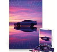 Coche Retro sobre Rejilla con Puesta de Sol, Rompecabezas para Adolescentes, 1000 Piezas, Juguete Inteligente para aliviar el estrés, Borde Afilado, Regalo de cumpleaños (38x52cm)