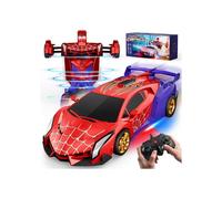 Coche robot transformable con control remoto, luces intermitentes, rotación de 360 grados, 2,4 GHz, escala 1:18