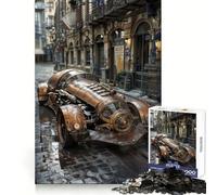 Coche Steampunk en la Ciudad, Rompecabezas de 1000 Piezas para Adolescentes, Juguete para ejercitar la Mente, relajación Mental, diseño, Montaje, Lista de Deseos de Papá Noel 38x52cm