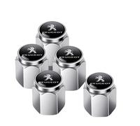 Coche Tapones para Válvula de Neumático para Peugeot 206 Sedan, 5 Tapones de Válvula de Aluminio para Neumáticos Cubierta Antipolvo para Rueda de Coche Accesorios,Silver