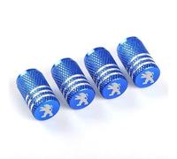 Coche Tapones para Válvula de Neumático para Peugeot 208 2012-2023, 4 Tapones de Válvula de Aluminio para Neumáticos Cubierta Antipolvo para Rueda de Coche Accesorios,Blue