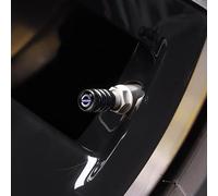 Coche Tapones para Válvula de Neumático para Volvo XC60 2008-2017, 4 Tapones de Válvula de Aluminio para Neumáticos Cubierta Antipolvo para Rueda de Coche Accesorios,Black