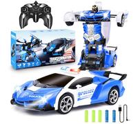 Coche Teledirigido, 1/18 Coches de Carreras Alta Velocidad, 2 en 1 Robot de Coche Transformable, Juguete de 3 a 12,Juguete Niño Regalo 3 4 5 6 7 8 9 12 Años Niña