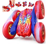 Coche Teledirigido 3-12 Niños, 2.4Ghz 4WD Coche AcrobáTico RC Monster Truck Camiones 360 Grados De RotacióN, 5 Efectos de Luz, Juguetes Niños 4 5 6 7 8 9 10 11 12 Años Regalo Cumpleaños/Navidad