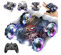 Coche teledirigido a partir de 3 - 10 años, 4WD Drift 360° Rotación Stunt Car Spider Juguete teledirigido Coche teledirigido con control manual y luces LED, regalos de cumpleaños para niños y niñas a
